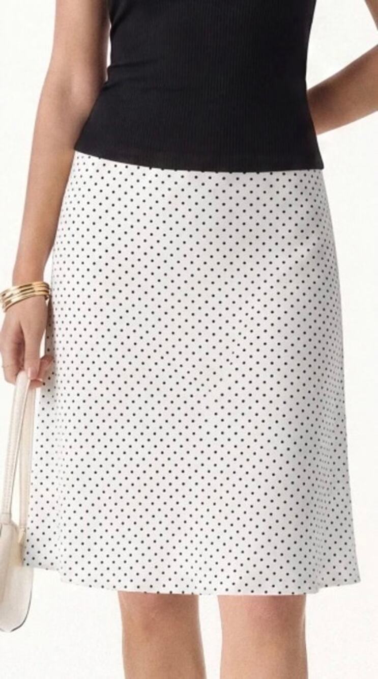 OGL Women Size XS Black White Polka Dot Skirt A-Line Flare Cotton Casual Retro